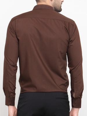 brown cotton formal shirt - 15054911 - Standard Image - 3