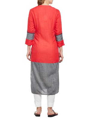 straight embroidered kurta - 15056037 - Standard Image - 3