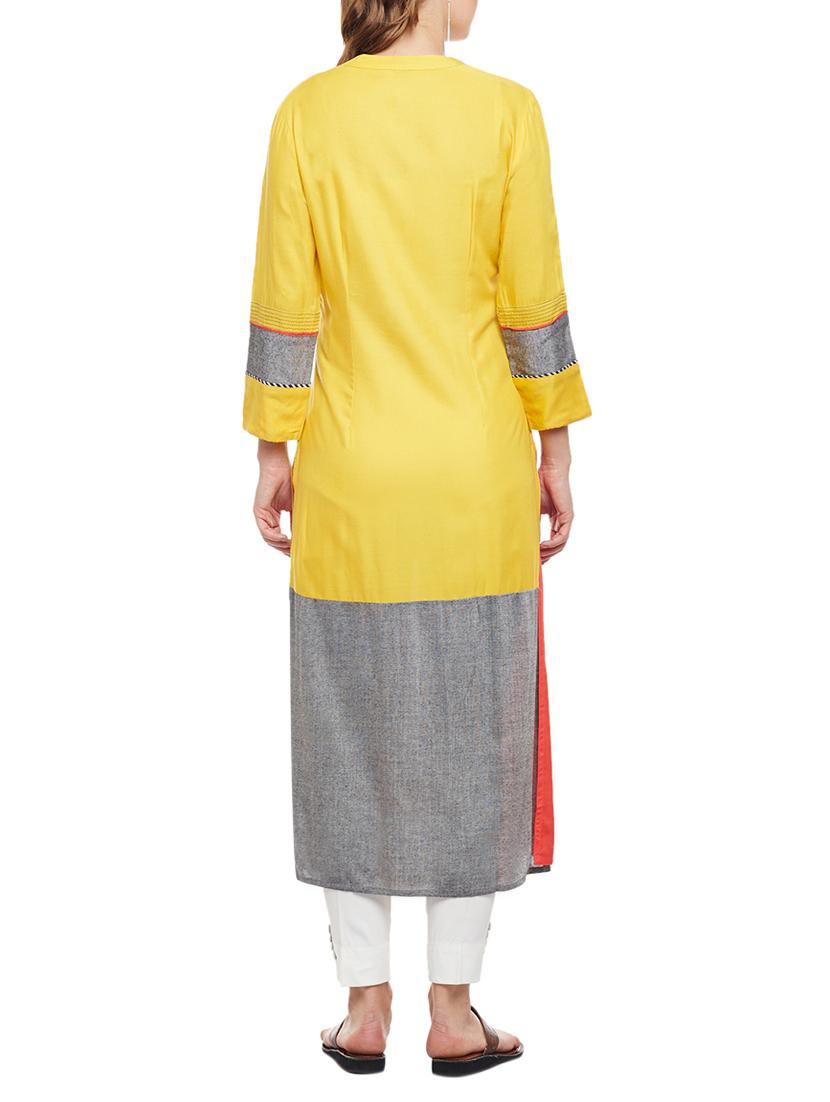 straight embroidered kurta - 15056038 - Zoom Image - 3