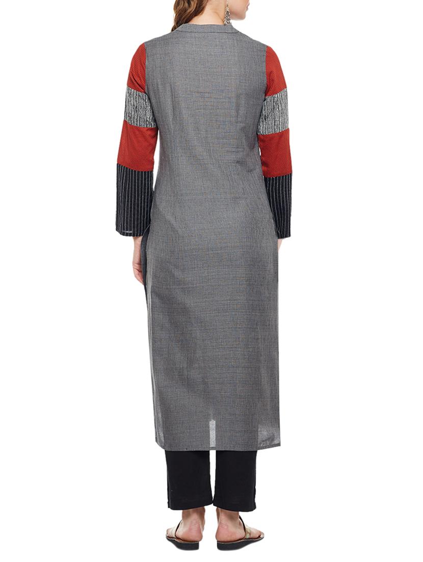 straight kurta with tassels - 15056045 - Zoom Image - 3