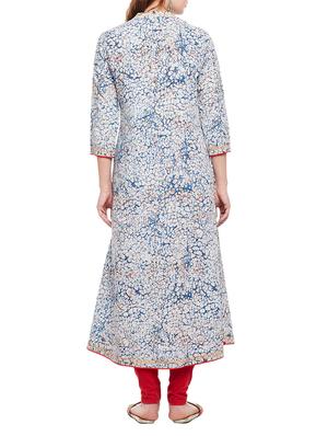 white cotton a-line kurta - 15056057 - Standard Image - 3
