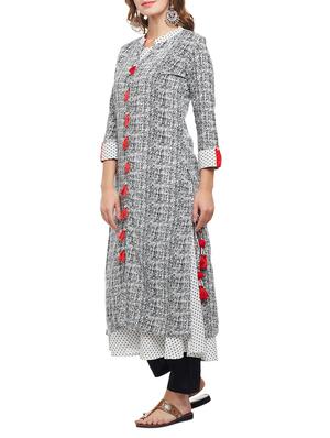layered kurta with tassels - 15056069 - Standard Image - 3