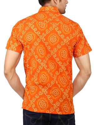 orange cotton casual shirt - 15056078 - Standard Image - 3
