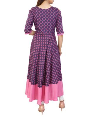 pink viscose flared kurta - 15056274 - Standard Image - 3