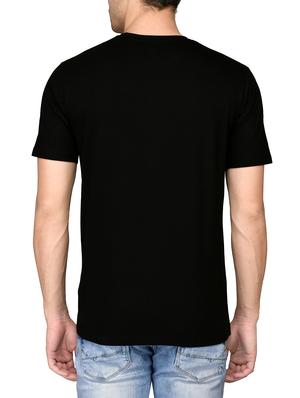 black cotton chest print t-shirt - 15056713 - Standard Image - 3