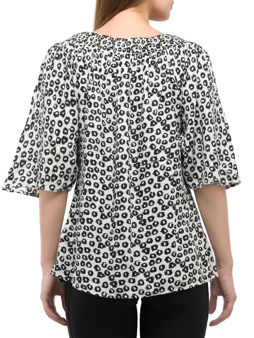 white animal printed rayon top - 15057359 - Zoom Image - 3
