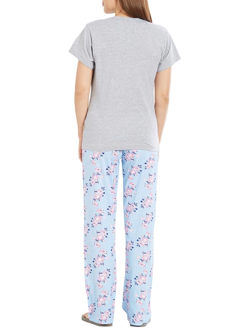 v-neck tee with pajama set - 15059263 - Zoom Image - 3