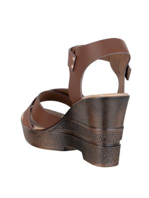 brown ankle strap wedge - 15059486 - Standard Image - 3