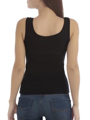 black solid cotton tank tee - 15061040 - Standard Image - 3