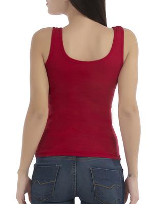 red solid cotton tank tee - 15061042 - Standard Image - 3