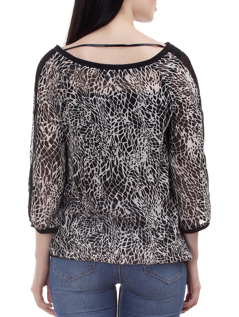 black animal printed top - 15061346 - Zoom Image - 3