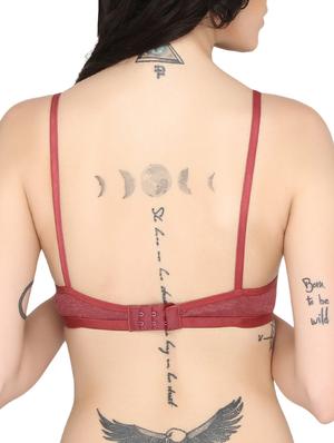 solid maroon cotton bra - 15061527 - Standard Image - 3