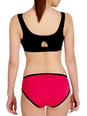 pink cotton bra and panty set - 15063977 - Standard Image - 3