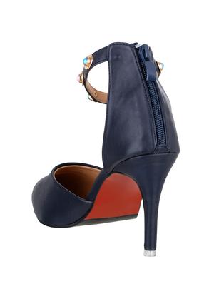 navy ankle strap sandal - 15066407 - Standard Image - 3