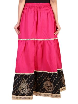 pink cotton flared skirt - 15068180 - Standard Image - 3