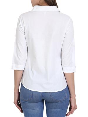 white poly crepe regular shirt - 15068537 - Standard Image - 3