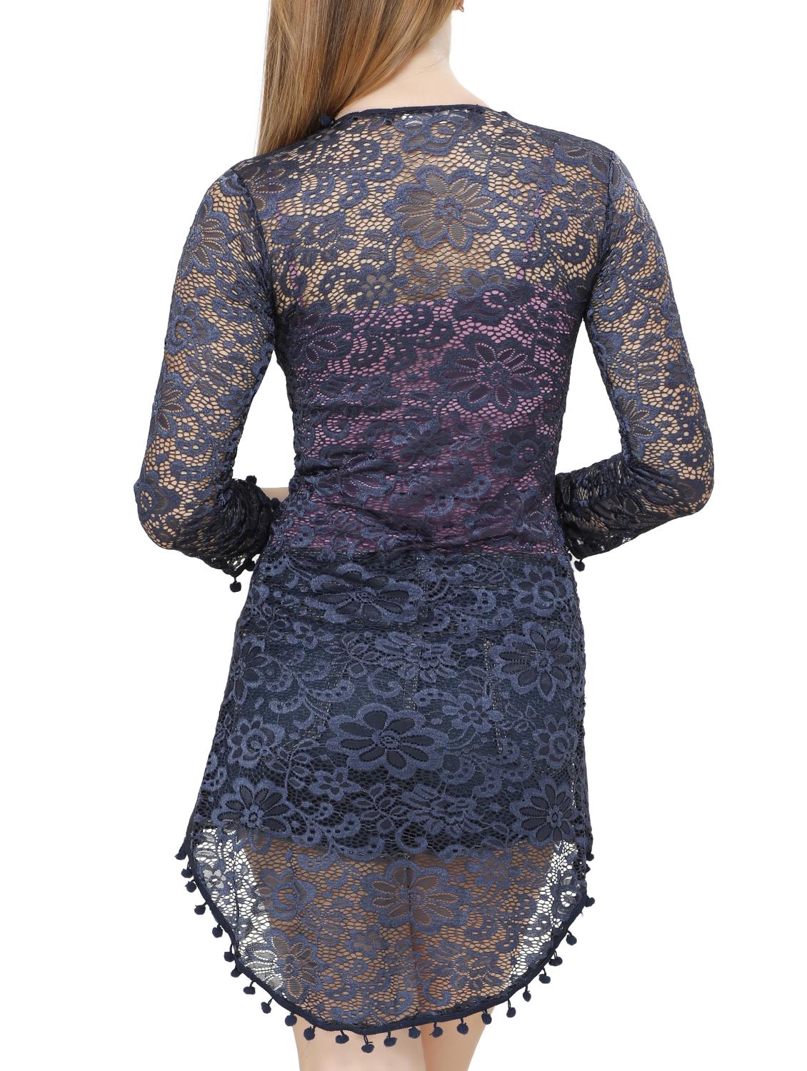 navy blue net shrug - 15070675 - Zoom Image - 3