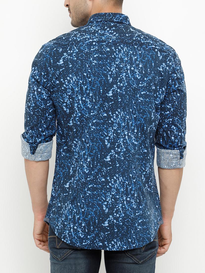 blue cotton casual shirt - 15072786 - Zoom Image - 3