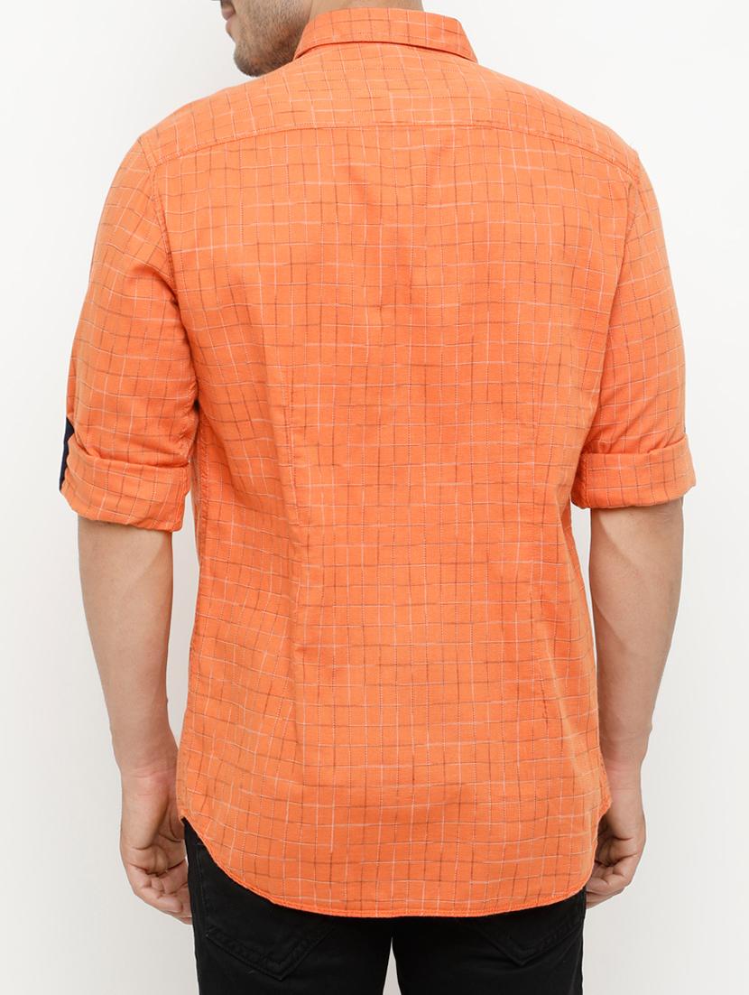 orange cotton casual shirt - 15072883 - Zoom Image - 3