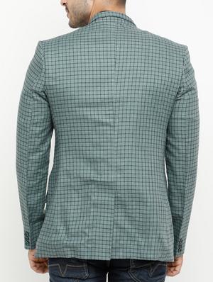 green cotton casual blazer - 15073052 - Standard Image - 3