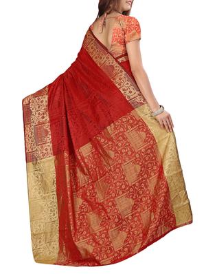 silk jacquard woven saree with blouse - 15076324 - Standard Image - 3