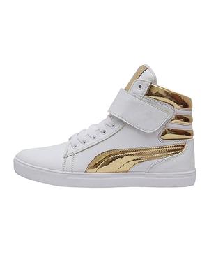 white leatherette lace up sneakers - 15077512 - Standard Image - 3