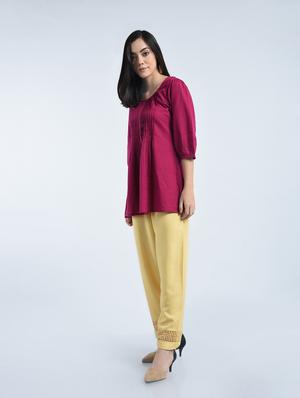 Beige rayon straight palazzo - 15077671 - Standard Image - 3