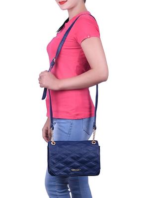 blue leatherette regular sling bag - 15078899 - Standard Image - 6