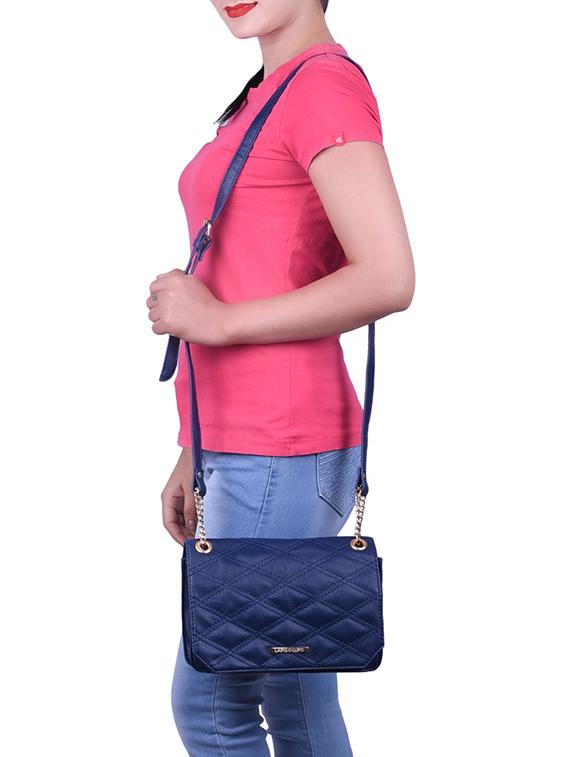 blue leatherette regular sling bag - 15078899 - Zoom Image - 6