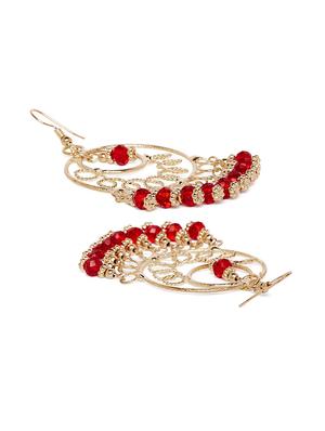 red metal drop earring - 15079541 - Standard Image - 3