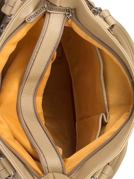 cream leatherette regular handbag - 15082328 - Zoom Image - 3