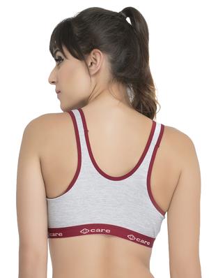 set of 3 grey solid hosery sports bra - 15082364 - Standard Image - 3