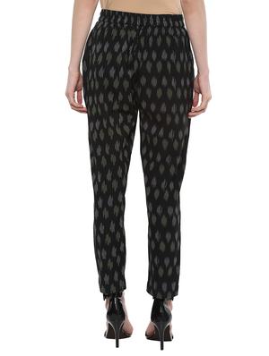 black cotton peg printed trouser - 15083575 - Standard Image - 3