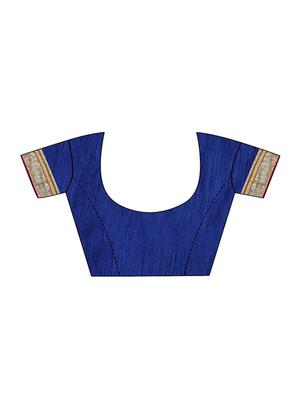 blue banarasi silk saree with blouse - 15084026 - Standard Image - 3