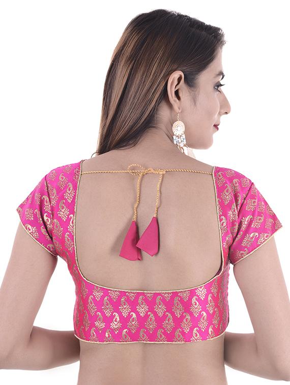 pink silk brocade blouse - 15084781 - Zoom Image - 3