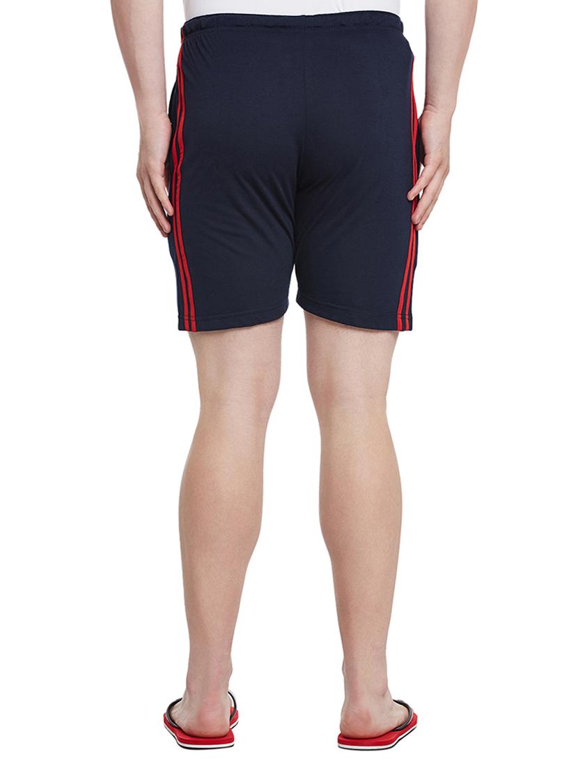 navy blue cotton blend shorts - 15085489 - Zoom Image - 3