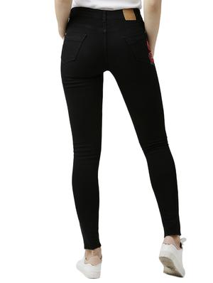 black solid denim jeans - 15085544 - Standard Image - 3