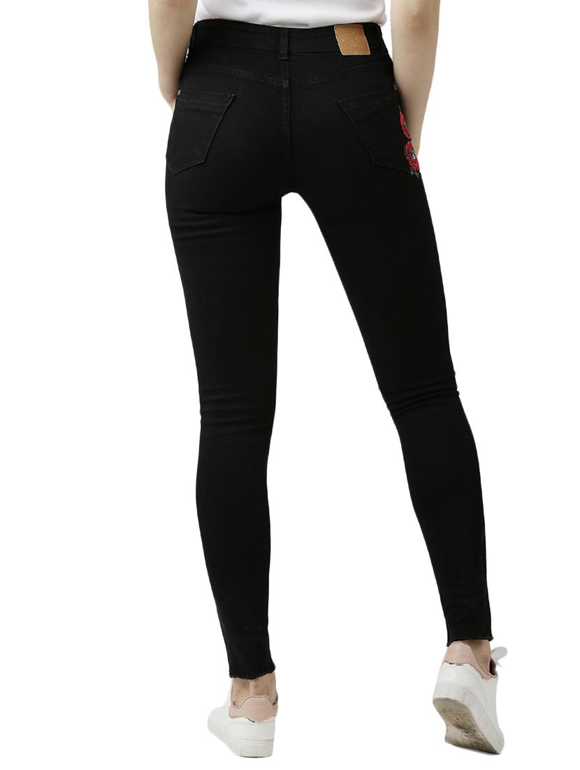 black solid denim jeans - 15085544 - Zoom Image - 3