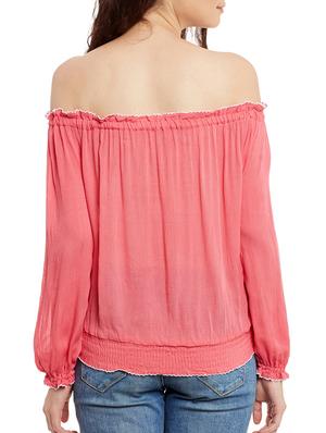 pink cotton off-shoulder top - 15085743 - Standard Image - 3