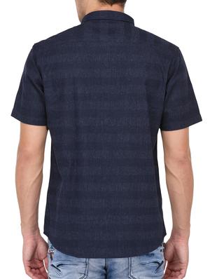 navy blue cotton casual shirt - 15087200 - Standard Image - 3