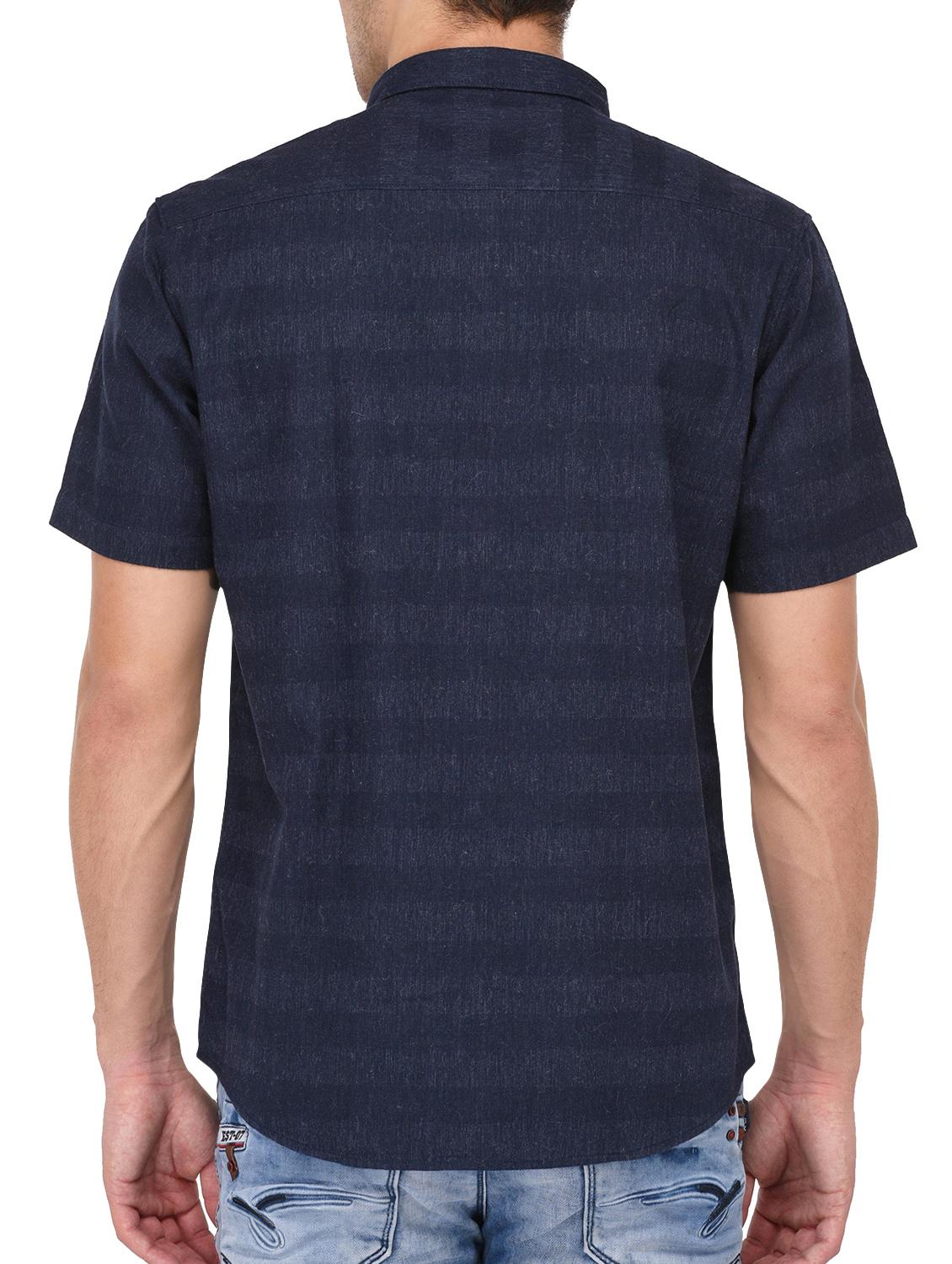 navy blue cotton casual shirt - 15087200 - Zoom Image - 3