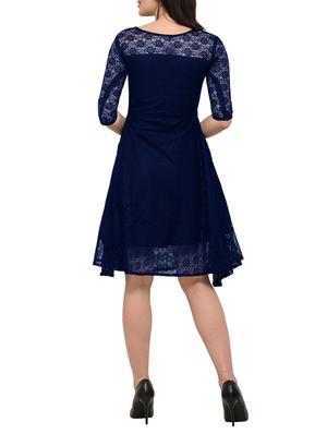 laced panel fit & flare dress - 15088949 - Standard Image - 3