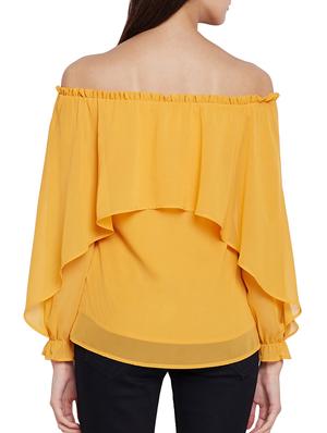 frilled off shoulder overlay top - 15091032 - Standard Image - 3
