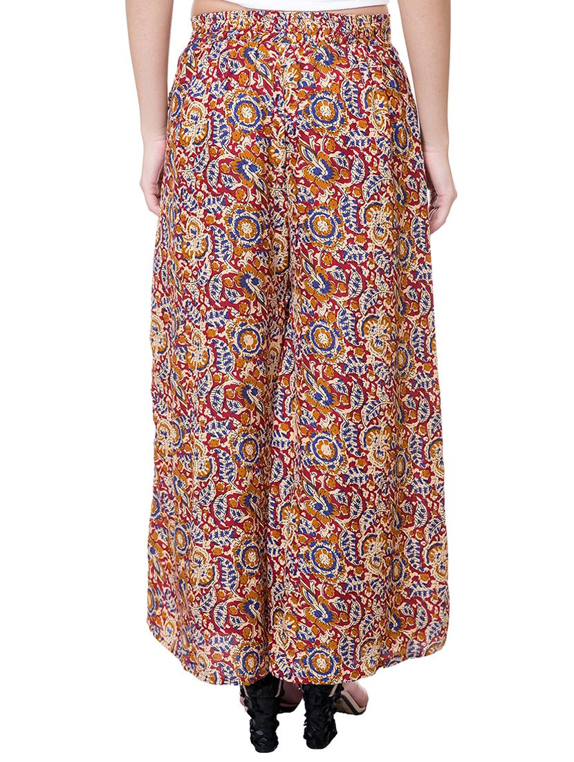 Red printed crepe palazzo - 15091605 - Zoom Image - 3