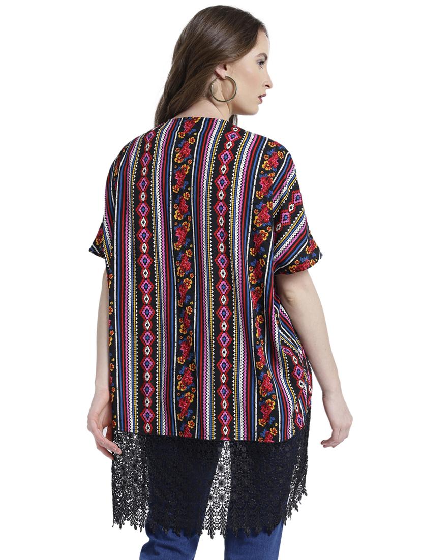 black printed asymmetric shrug - 15092789 - Zoom Image - 3