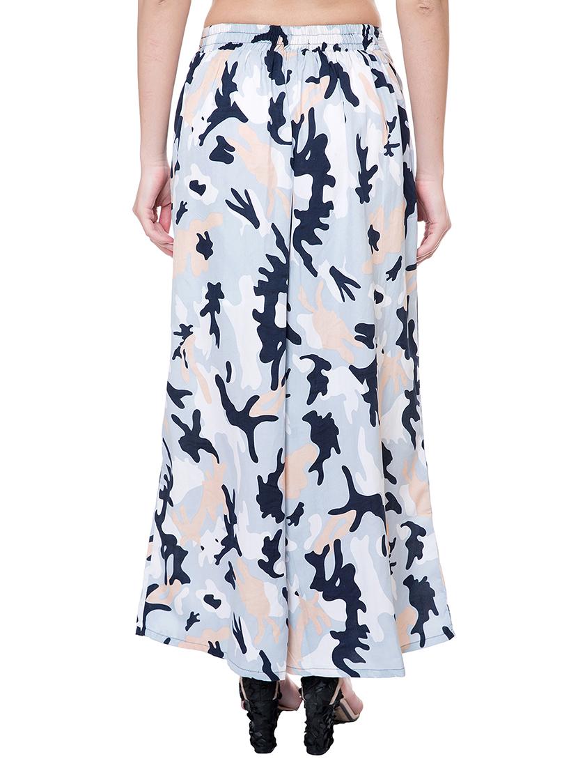 Light blue printed palazzo - 15096051 - Zoom Image - 3