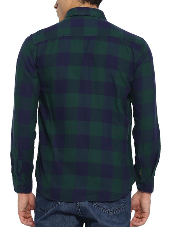 green cotton casual shirt - 15096086 - Zoom Image - 3