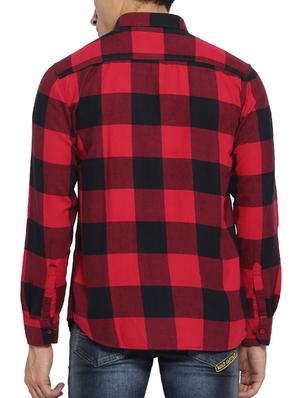 red cotton casual shirt - 15096087 - Standard Image - 3