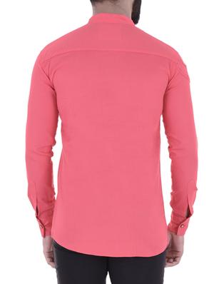 pink cotton casual shirt - 15099729 - Standard Image - 3