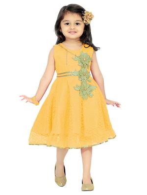 yellow net frock - 15099889 - Standard Image - 3